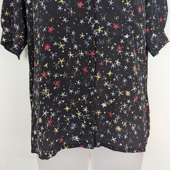 Anine Bing Silk Seastar Preppy Coastal Nautical Whimsigoth Beach Girl Top S - Picture 3 of 10